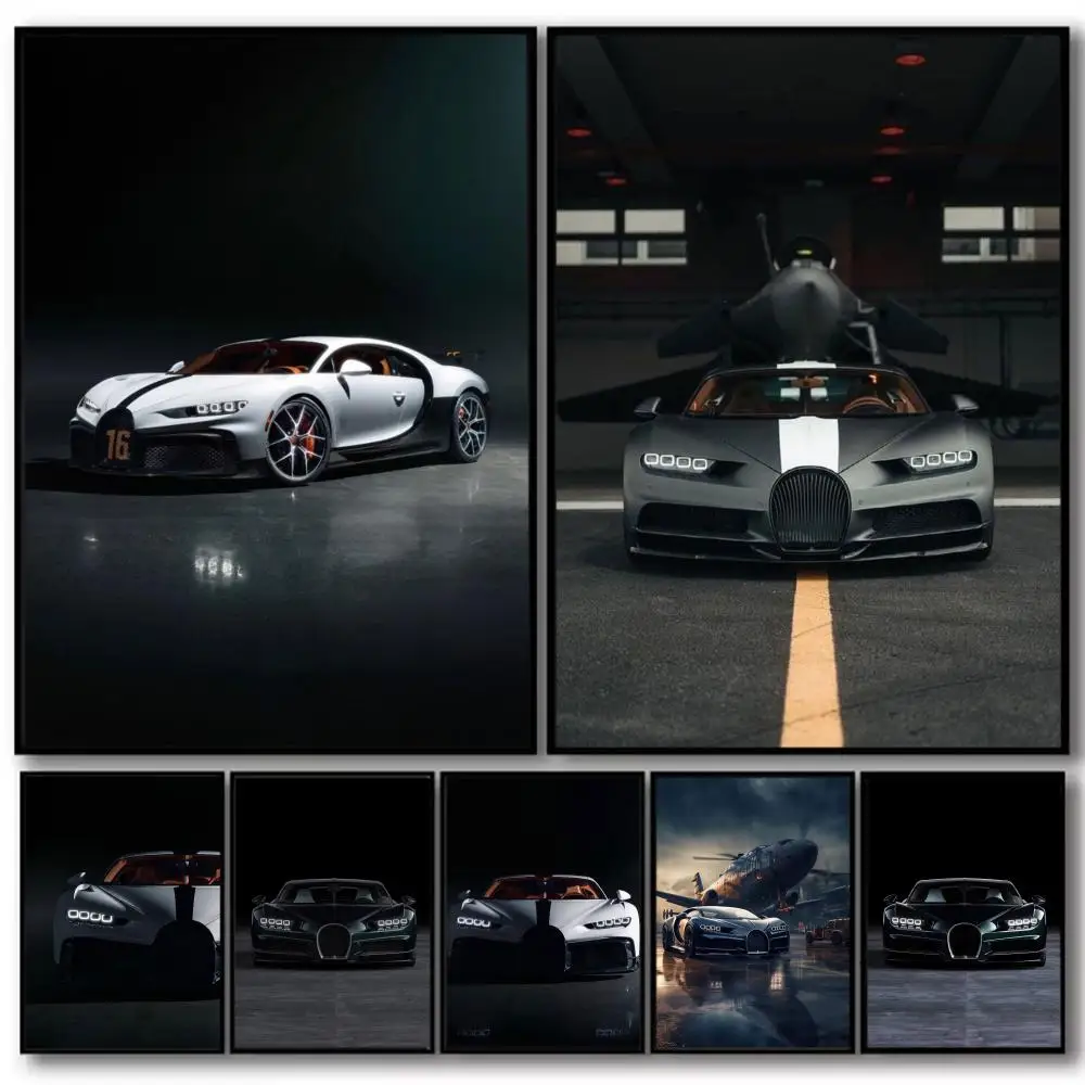 Schwarzes B-Bugatti-Gemälde, Kalligraphie, Baumwoll-Leinwand, Wandkunst, Poster, hochwertige Dekoration, Gemälde für Wohnzimmer, Heimdekoration