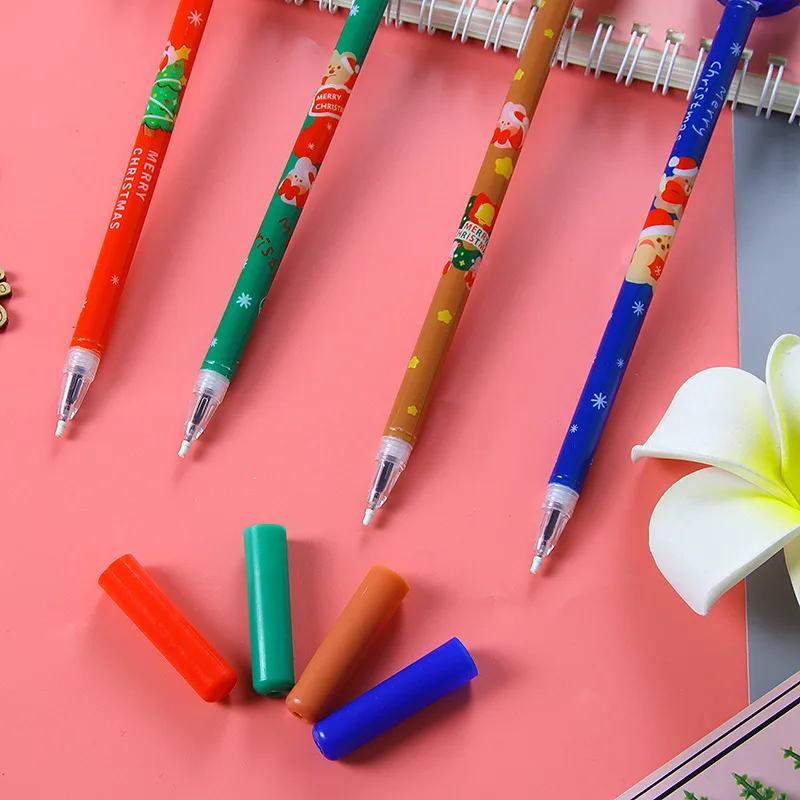 Creative Christmas Elk Sequin Neutral Pen Christmas Small Gift Stationery Cartoon Cute Signature Water-based Pen School Supplies