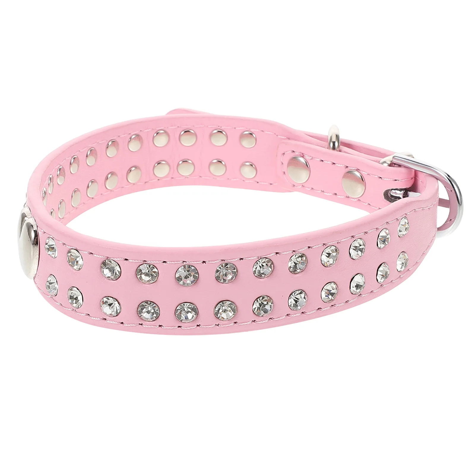 

Sparkly Rhinestone Pet Collar For Small Medium Dogs Puppy Necklace Adjustable Soft Pu Comfortable Bling Collar Suitable For