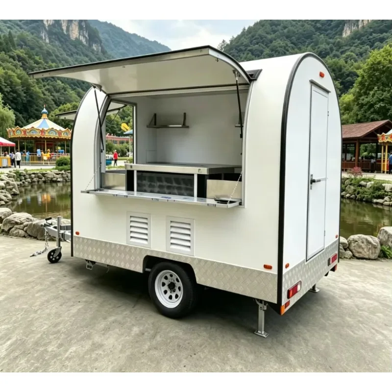 Food Beverage Beer Trailer Mobile Dining Fast Food Car Fiberglass Ice Cream Rust Resistant Flexible Customization Professional