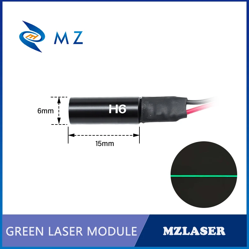 New Economical Compact Green Line Laser Diode Module 520nm D6mm 0.5mW 1mW 5mW 3V Industrial Grade for Woodworking Machinery