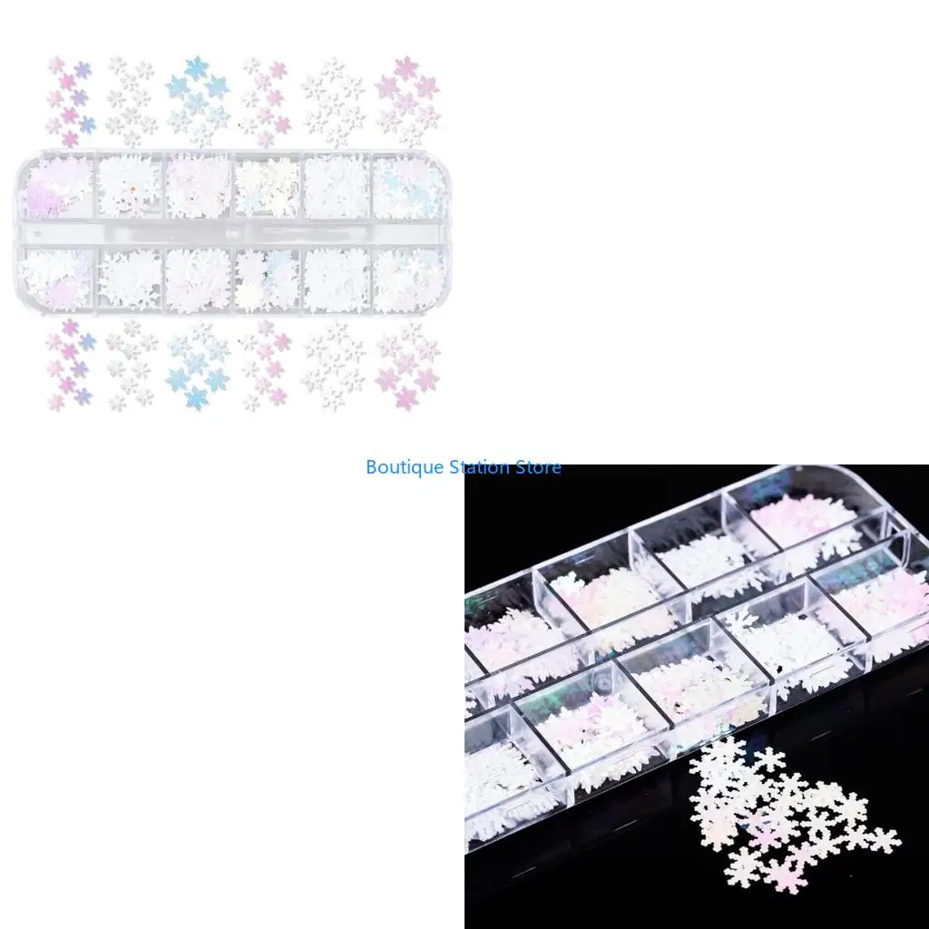 

Y55F Snowflake Glitter Flakes for Resin Shaker Fillers DIY Epoxy Resin Molds Glitter Fillings Christmas Art Sequins