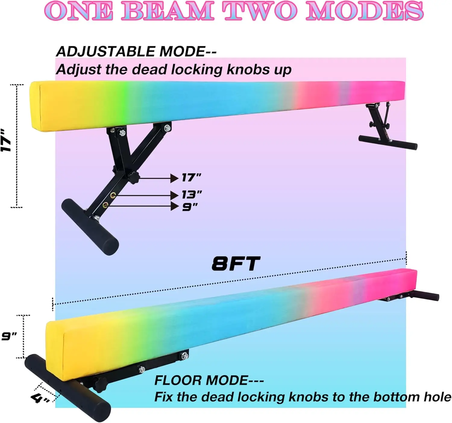 

Adjustable balane Beam for Kids - 8FT Gymnastics Beam - high and Low Floor Beam for All Gymnastic Levels-Professional·Hot Sale