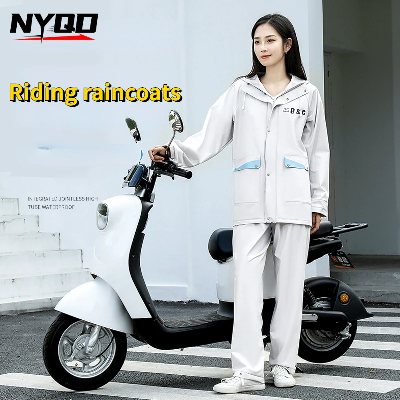 Adult Raincoat Rainpants Waterproof Reflective Rain Coat Set Suit Outdoor Cycling Motorcycle Hiking Rainproof Jacket Equipment