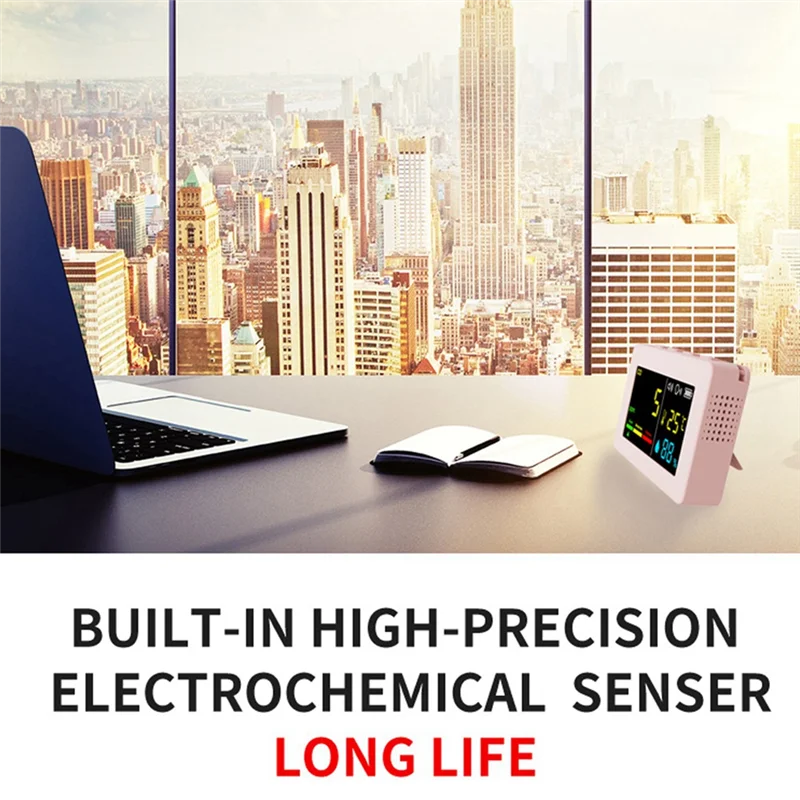 HFES Портативный измеритель качества воздуха 3-в-1 CO Тестер температуры и влажности Детектор угарного газа с голосовой сигнализацией (синий) Durab
