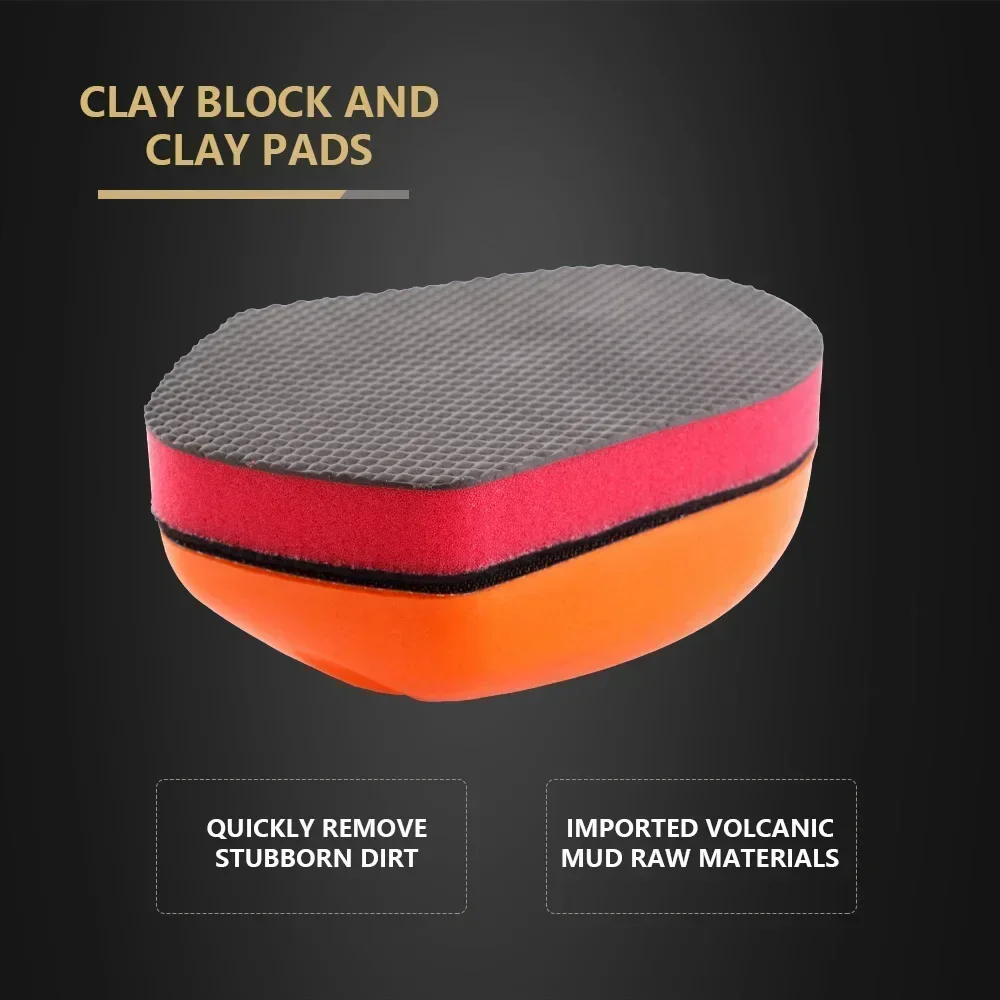 Car Care Paint Cleaner Remove Magic Clay Bar Mouse Applicator with 2 Clay Pads Before Auto Wax Polishing