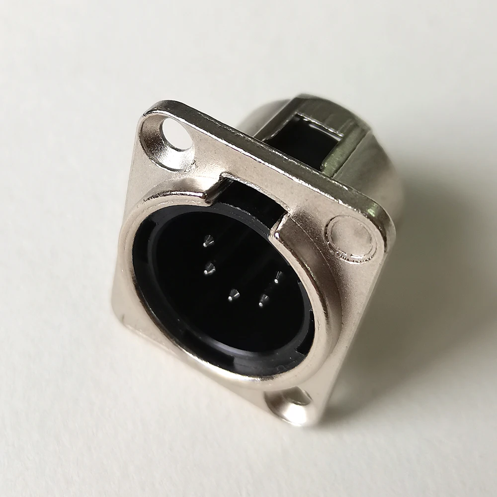 XLR 3-Pin 4-Pin 5-Pin Stecker Buchse Panelanschluss Audio-Mikrofon-Verbinder Schwarz Silber Vergoldet Kupferkontakt XLR Metallsockel – Detail 14
