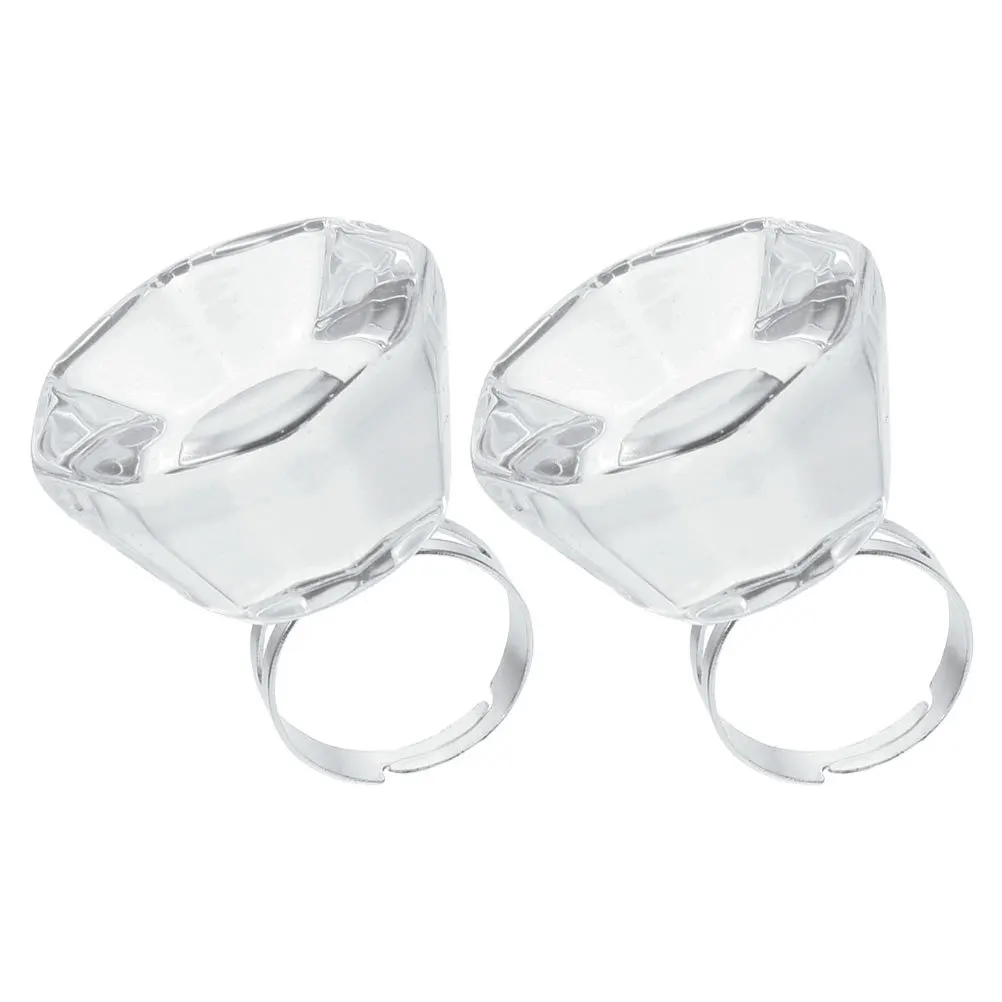 2 Pezzi Porta Colla per Ciglia Design ad Anello in Cristallo Facile da Pulire Strumenti Professionali per Microblading Conservazione Pigmenti per Tatuaggi