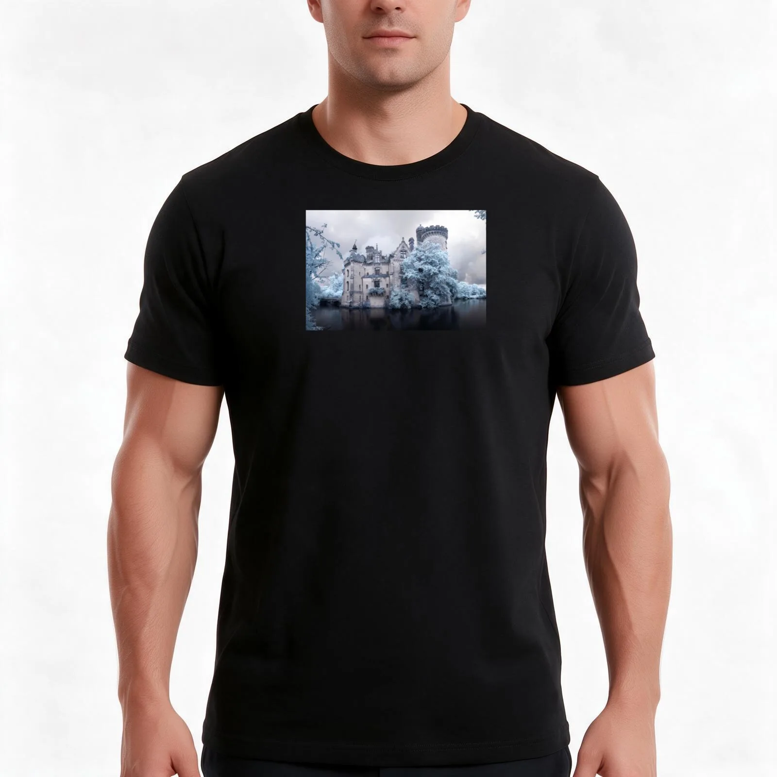 Chateau de la Mothe-Chandeniers, France T-Shirt, Summer Casual Cotton Tee, Oversized Streetwear Tops, Vintage Graphic Print