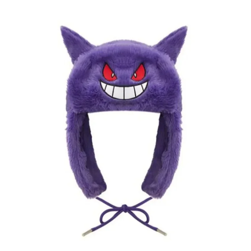 AliExpress Bandai Poke Mon Gengar Pok É Mon Ski Windbreak Hats Cartoon Winter Keep Warm Anime Cosplay Cap Outdoors By Bike Caps Festival Gifts