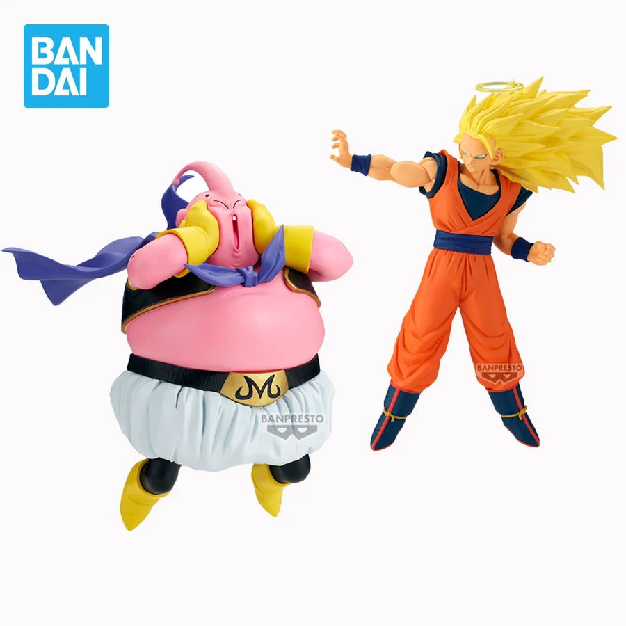 

Bandai Anime Dragon Ball Z Figurines Match Makers SSJ3 Goku Majin Buu PVC Action Figures DBZ Figurals Collectible Model Toys