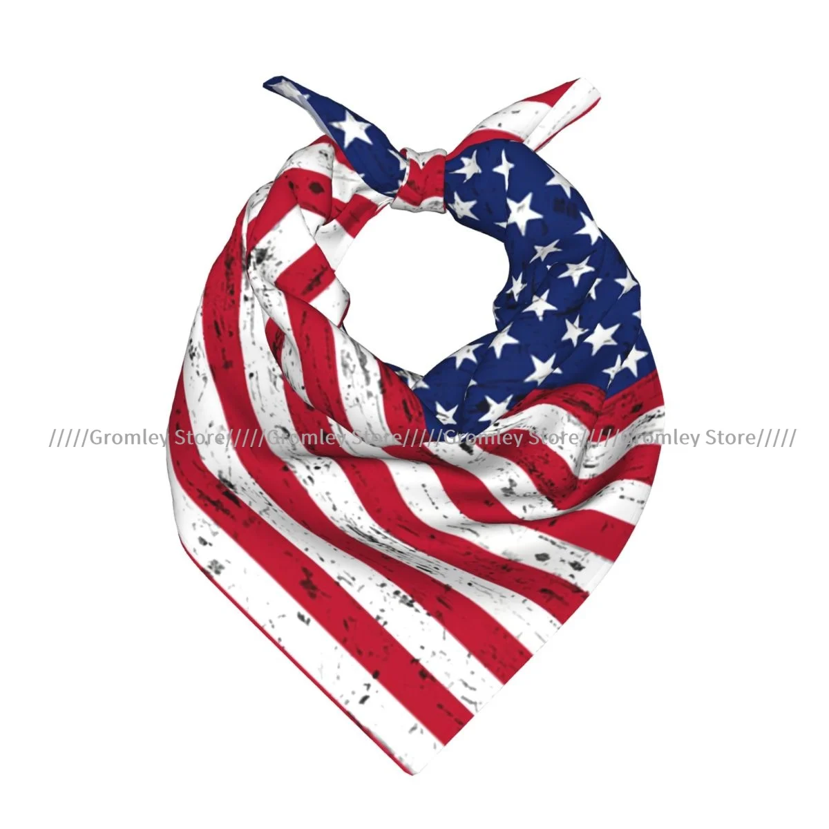 American Flag Stars Stripes Square Scarf Soft Breathable Daily Kerchief