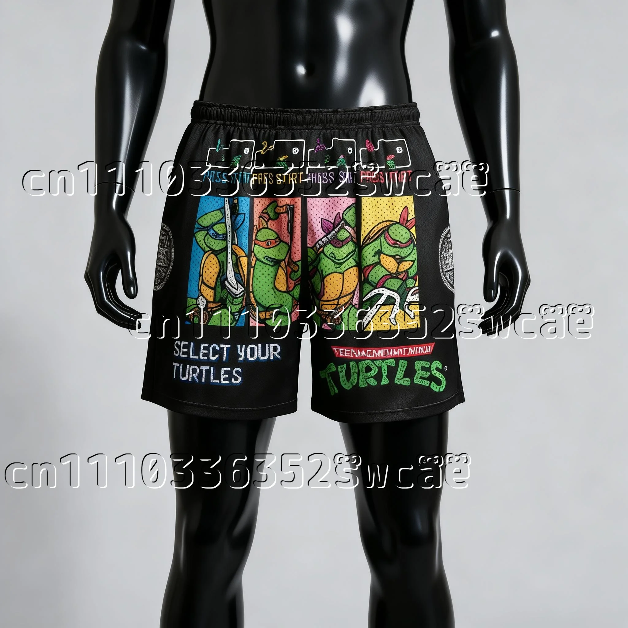 New 2026 Bandai Brand Ninja Turtles Series Summer Shorts Themed Adult and Children's Sports Shorts New Family Matching