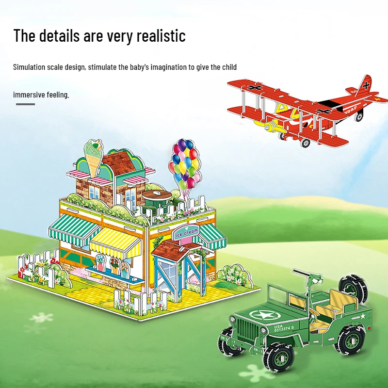 3D Children's Puzzle Early Education Educational Toys Advanced Building Block Baby Kindergarten EPS+Paper Toys Educational Toys