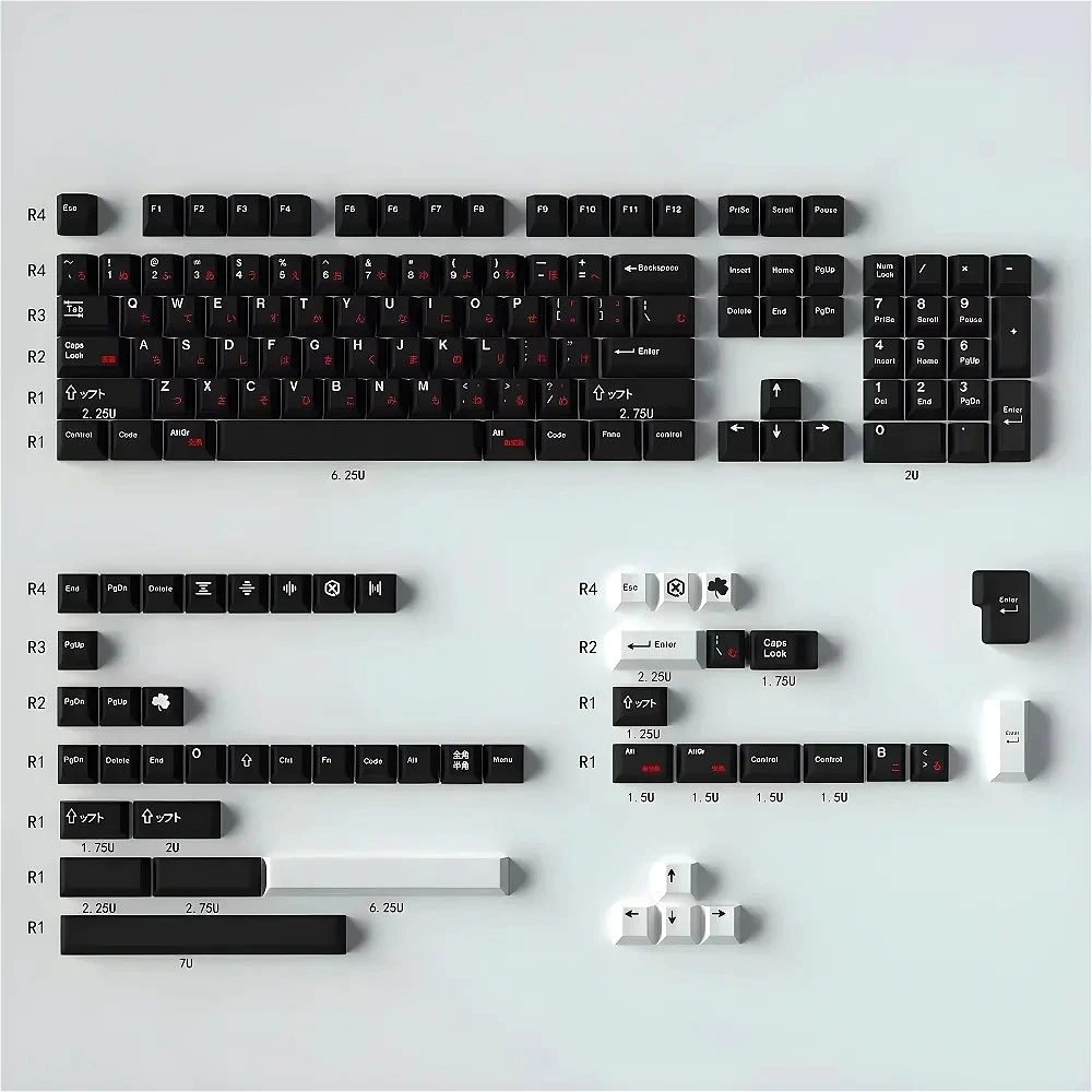 Japanese Mechanical Keyboard Keycaps GMK WoB Red Cyrillic 131 Keys Cherry Original Height PBT for MX Switches
