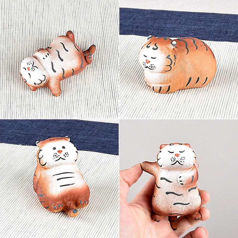 Little Tiger Tea Play Purple Clay Pet Ornament Fat Cartoon Creative Pure Handmade Boutique Can Nourish Zen