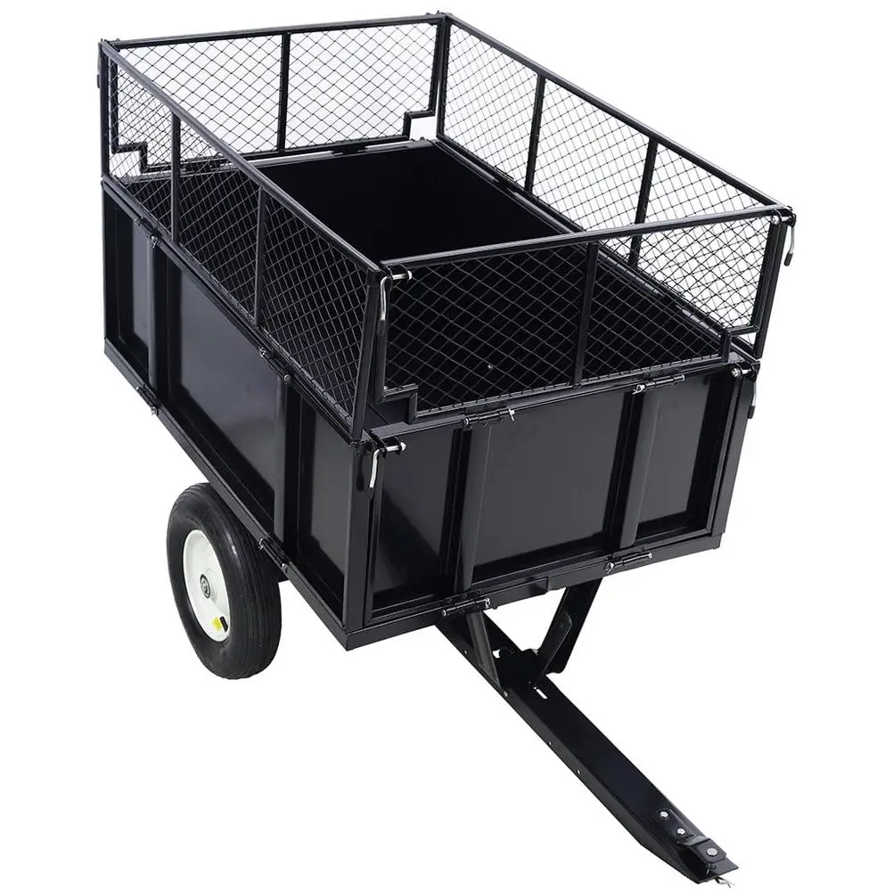 Heavy Duty ATV Dump Trailer 22 Cu Ft Steel Frame 750 lb Capacity Pneumatic Tires Lawn Mower Tractor UTV, Customized