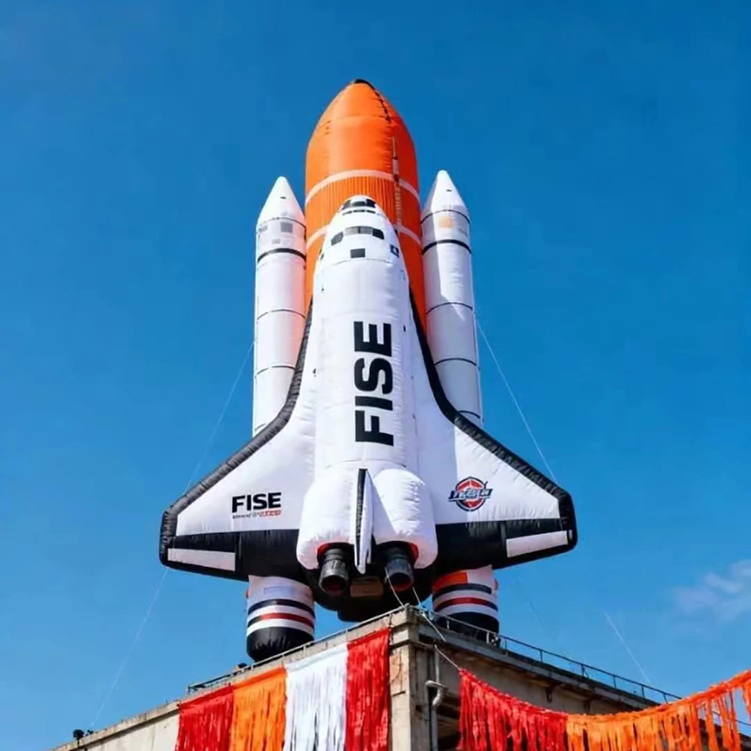 Giant Inflatable Plane/Space Rocket Air Blow Space Shuttle Free LOGO Printing Outdoor Theme Party Decor Props for Event Advert