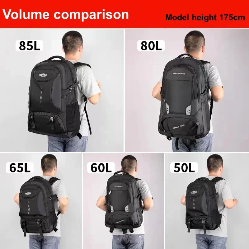 65L 85L Men Hiking Backpack Outdoor Large Capacity Waterproof Camping Mountain Climbing Backpack Travel Luggage Bag Rucksack