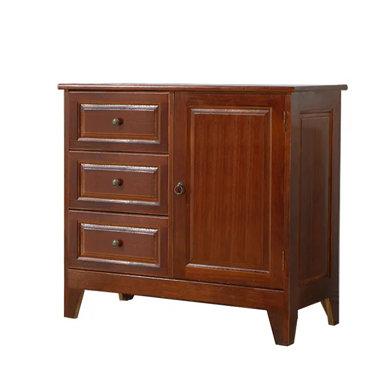 

Bucket cabinet Solid wood American dining side Storage locker Bedroom living room Bedside wall Small Walnut