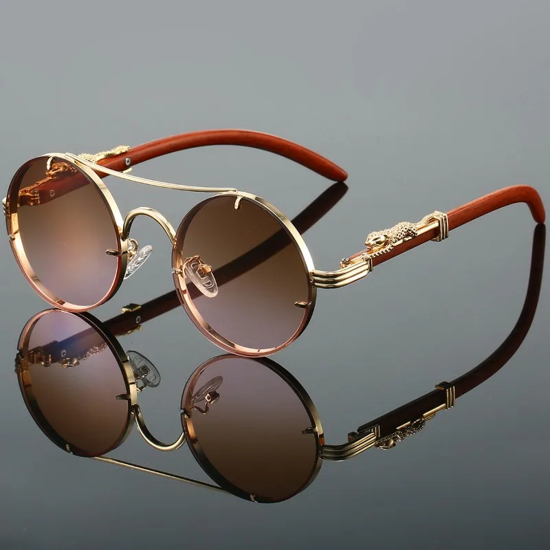 Popular Round Sunglasses Men Fashion Double Bridge Multicolor Shades Women Retro Trendy Brand Luxury Design Sun Glasses view 5