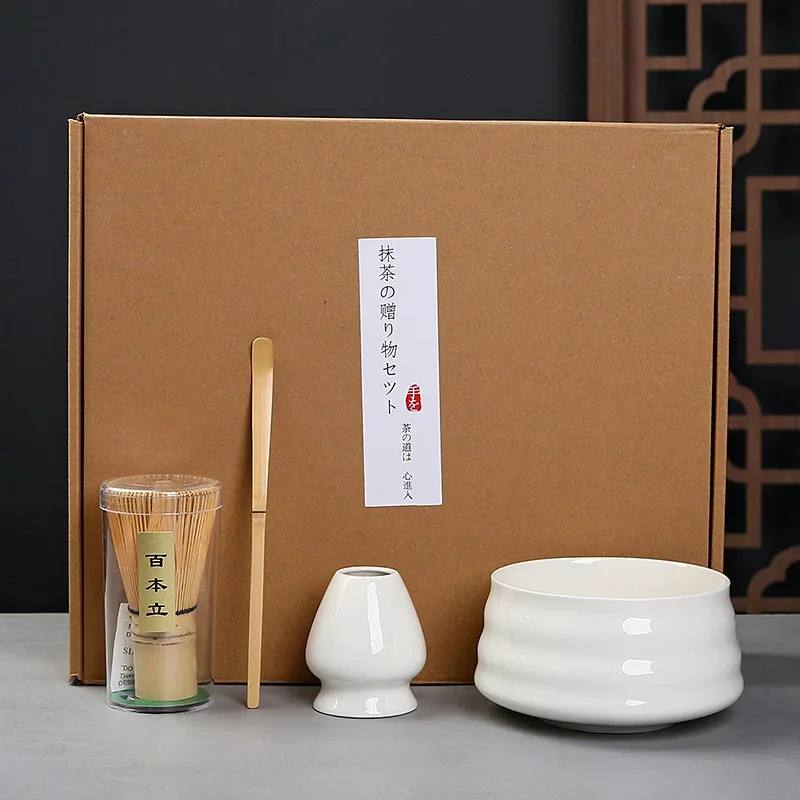 Handmade Home Easy Clean Matcha Tea Set Tool Stand Kit Bowl Whisk Scoop Gift Ceremony Traditional Japanese Tea Basket Placer