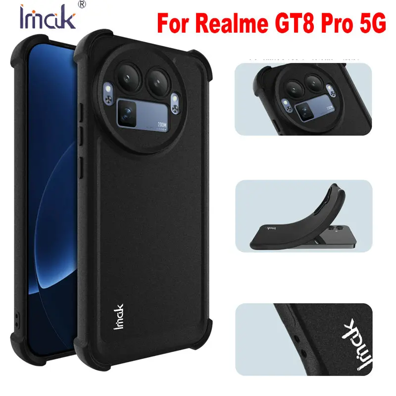 

For Realme GT8 Pro 5G Case IMAK Shockproof Transparent Quicksand Matte Soft Silicone TPU Cover Realme GT 8 Pro Funda Phone Shell