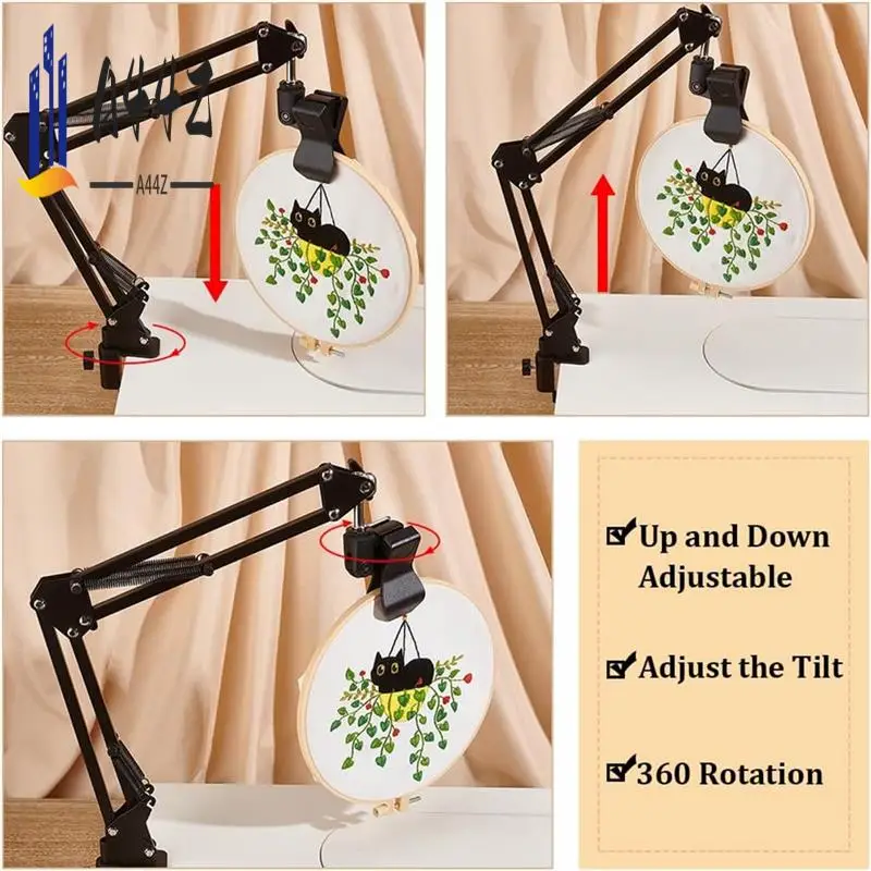 

A44Z-черная настольная подставка для вышивания, комплект, держатель для пялец для ручной вышивки, вращающийся на 360° держатель для вышивания, подставка для пялец для вышивания
