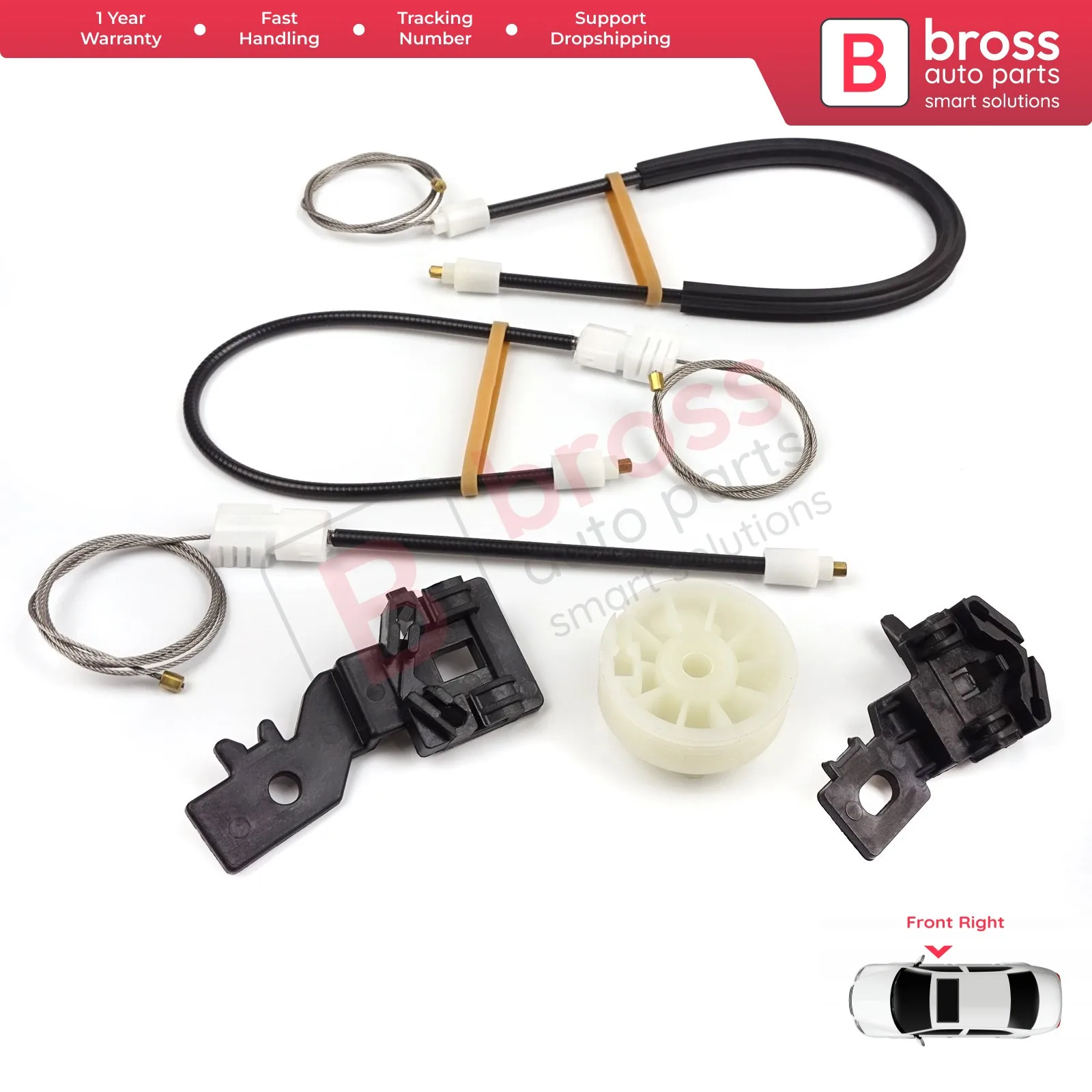 Bwr686 Elektrische Ruit Lifter Regulator Reparatieset Rechtsvoor Voor Nissan Qashqai Mk1 J10 2006-2013 80770jd000