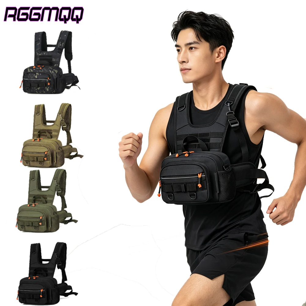 RGGMQQ 1PCS Fishing Chest Pack, Waterproof Fly Fish Bag with Reflective Design for Men Women Outdoor Hunting Hiking