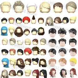 City Figures Hair Hairstyle Body Parts Building Blocks Accessories Character Man Woman Black Red Green Brown Hairs Toys