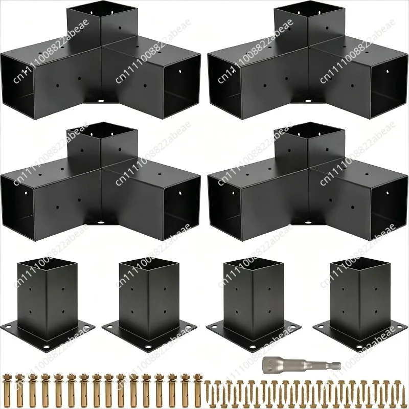 For Gazebo Set Bracket Three-way Right-angle Bracket Rear Seat Kit Wooden Beam Gazebo Patio Wooden House