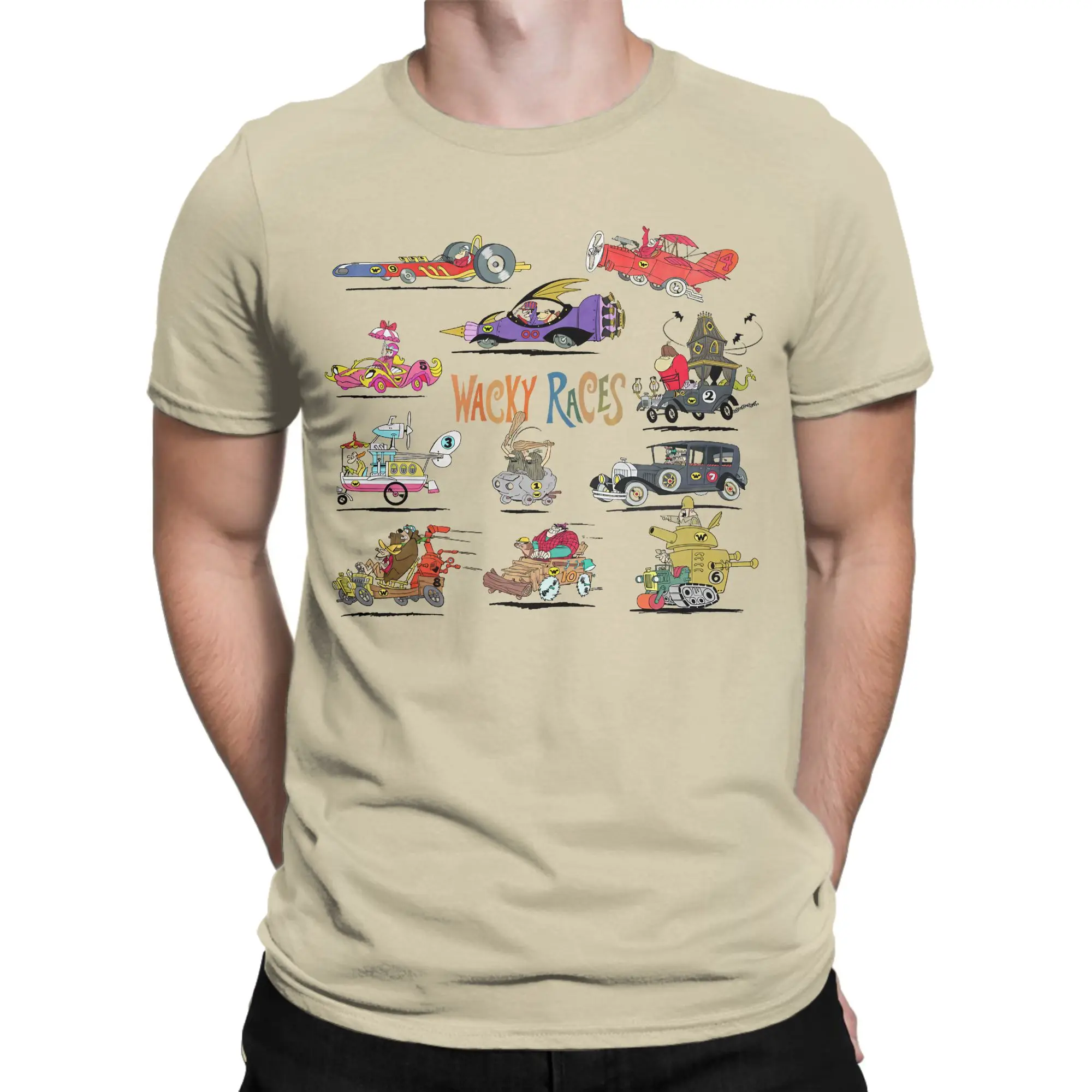 Fashion 60s Wacky Races T-Shirt Men O Neck 100% Cotton T Shirt  Short Sleeve Tees Birthday Gift Clothes