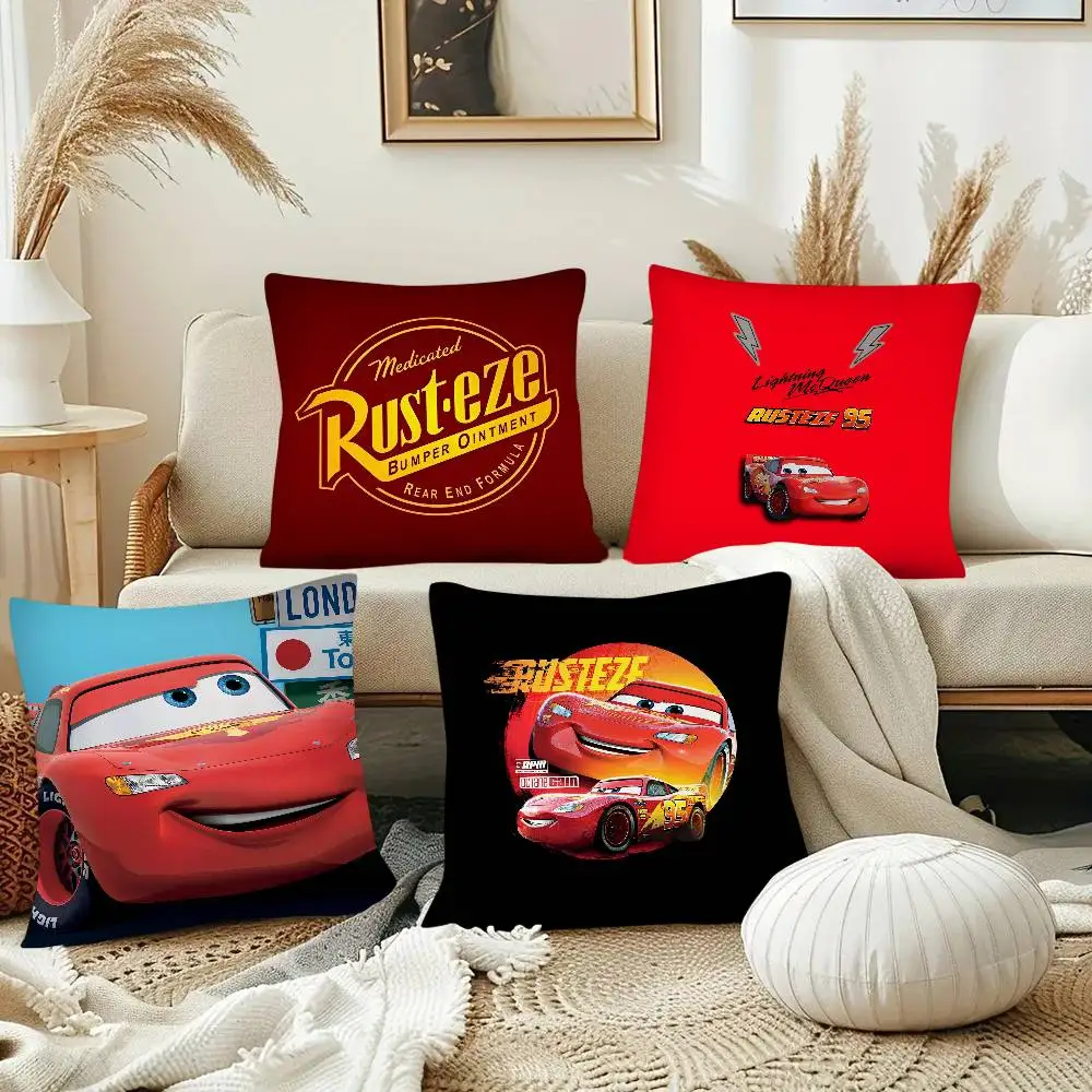 Cartoon Car Lightning McQueen Pillow Case Fashion Square Pillowcase Bedroom Sofa Room Ins Decoration Leisure