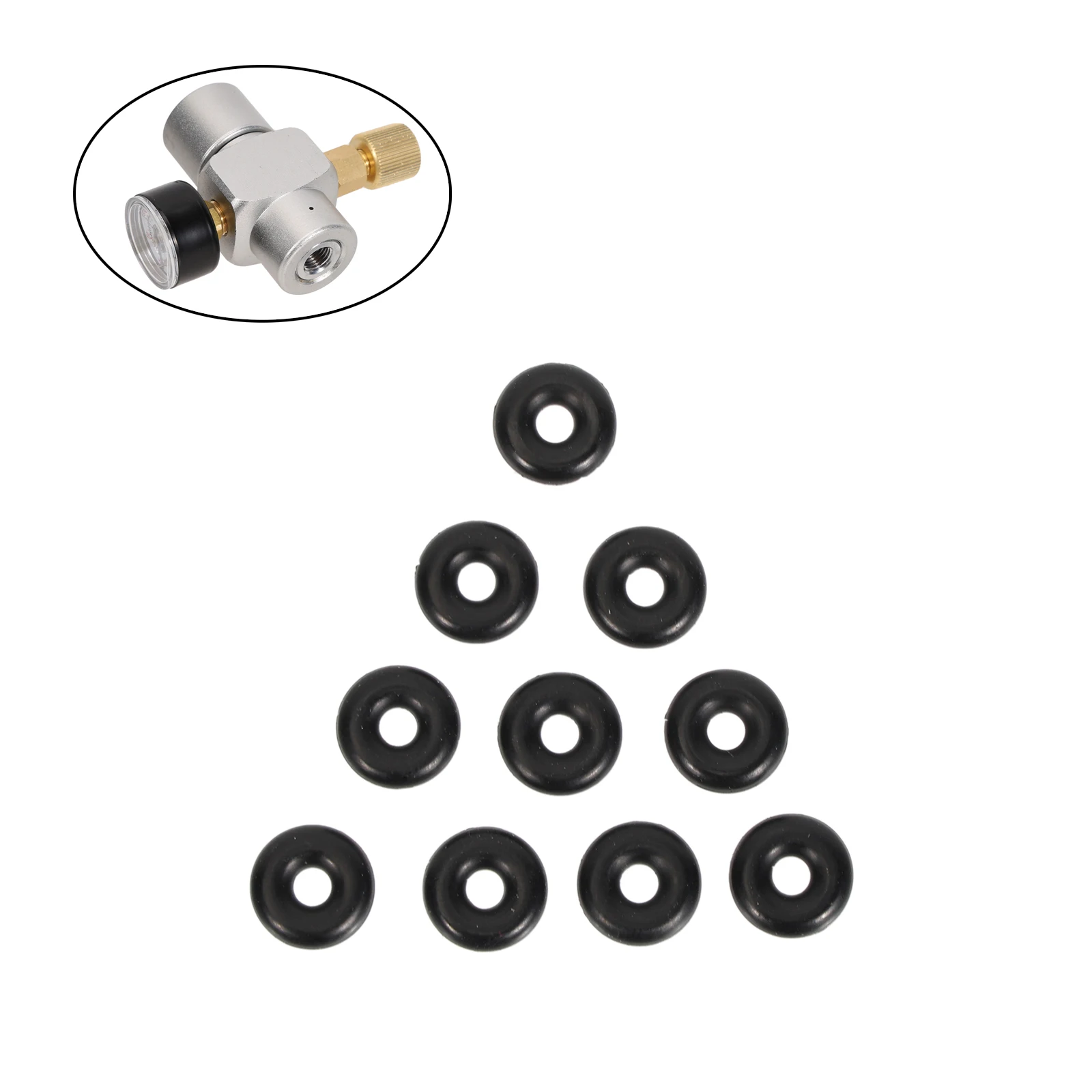 Juego de 10 Anillos de Sellado (O-rings) de Repuesto para Regulador de CO2, Mini Regulador de Gas Portátil para Bricolaje y Elaboración Casera