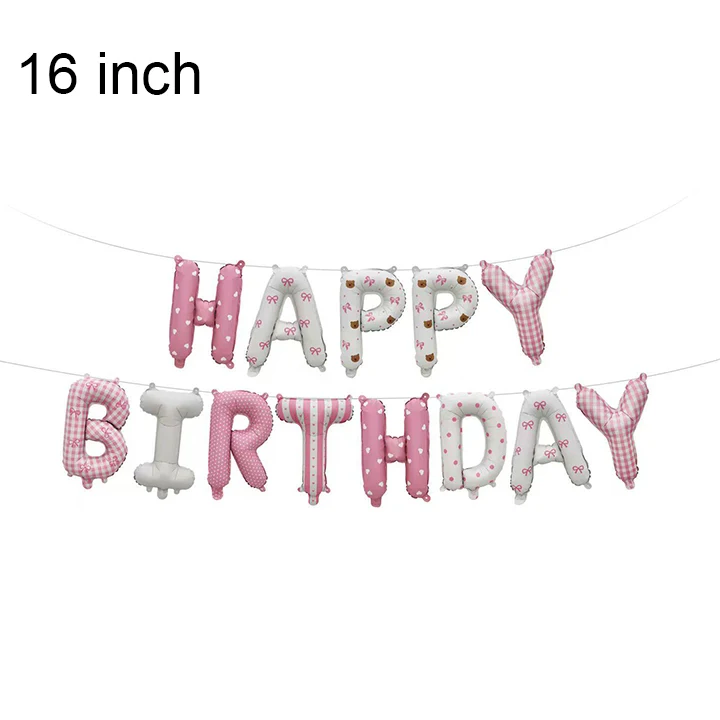 16 Zoll alles Gute zum Geburtstag Dekoration Luftballons rosa blau Buchstaben Folienballons Set Geburtstag Party Dekor Luft Globos Balony Anniversaire