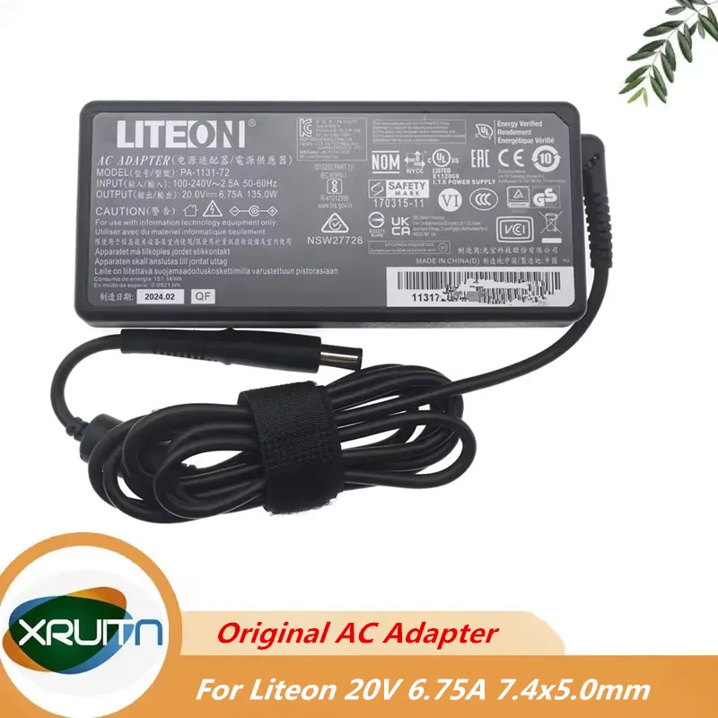الأصلي محول التيار المتردد LITEON 20 فولت 6.75A 135 واط PA-1131-72 شاحن PA-1131-76 PA-1131-76E مصدر طاقة الكمبيوتر المحمول حقيقية