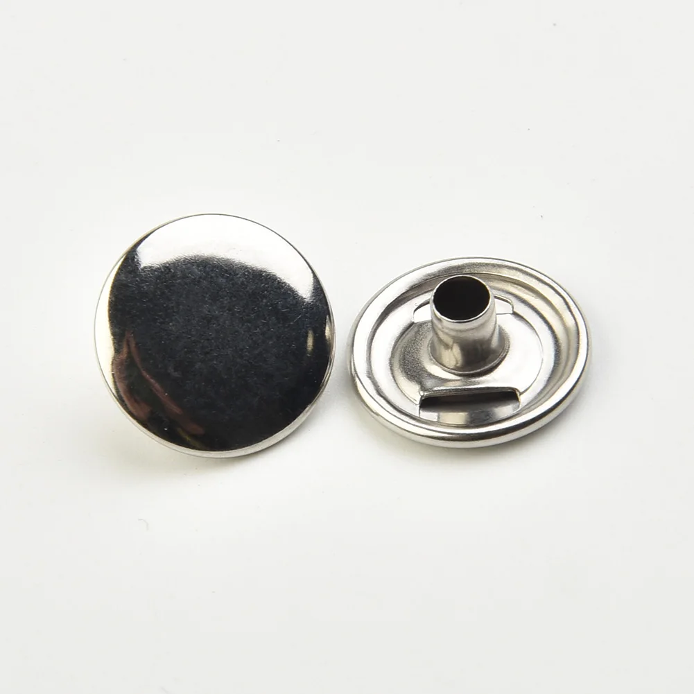 Accessories Snap Fasteners 15mm Easy To Use Silver 30pcs Stud Boat Button Canvas Clothing Fabric Fast Leathers