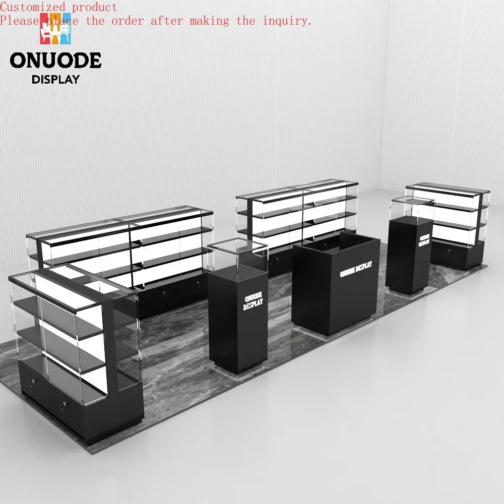 

Custom.LED-Lit Jewelry Display Cabinet Interior Design Showcase Jewelry Display showcase for Mall Jewelry Kiosks