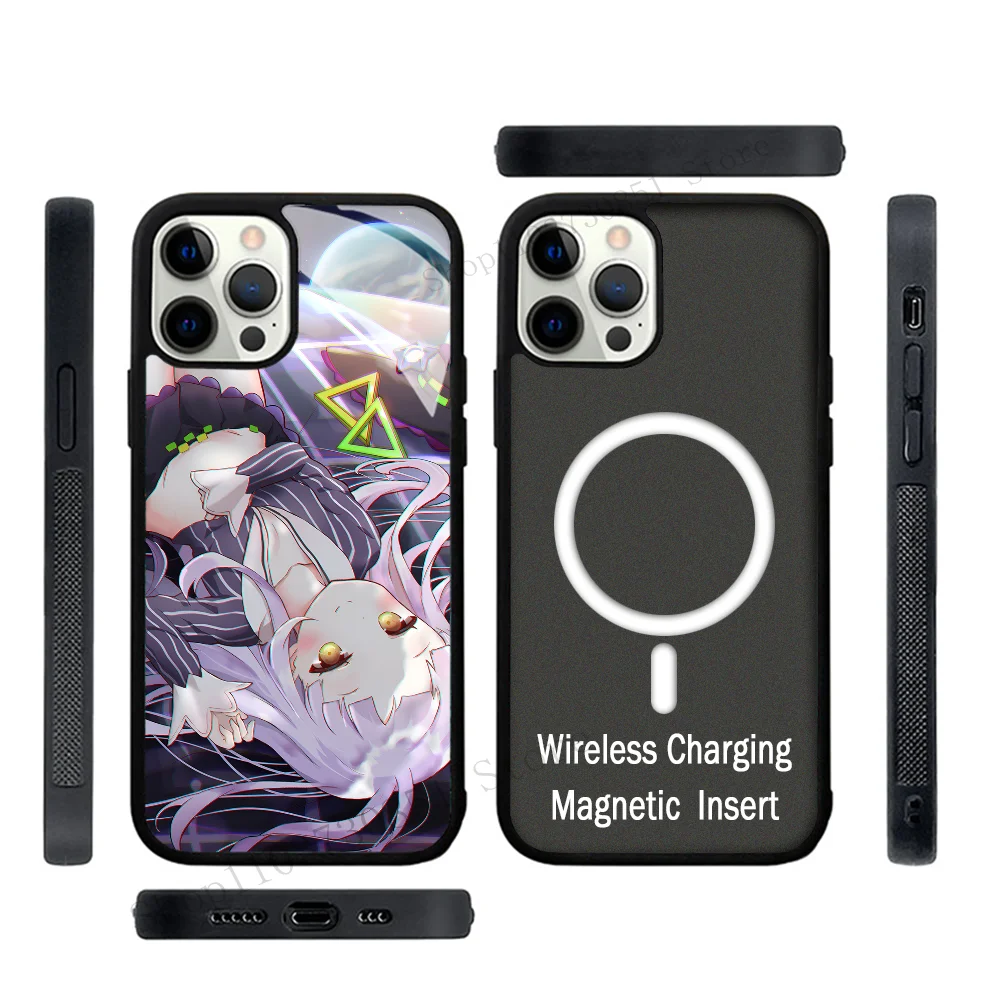 Anime Girl Hololive Murasaki Shion Phone Case Strong Magnetic For IPhone 15 14 13 Pro Max 11 12 Mini Alex Mirror For Magsafe