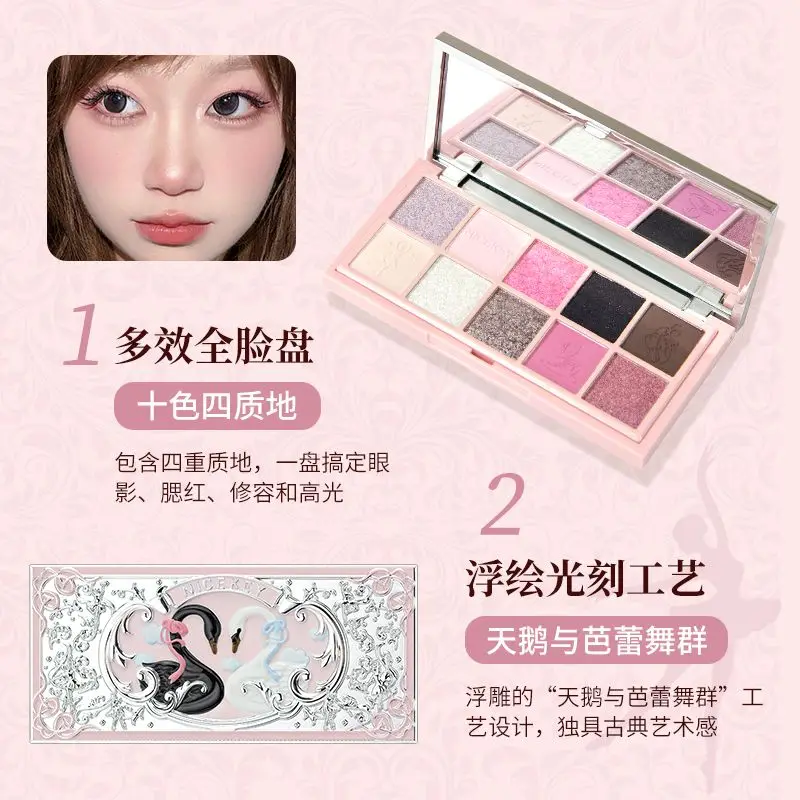 زهرة تعرف الوردي سوان الباليه 10 لون ظلال العيون لوحة اللون الطبيعي المصطبغة ظلال العيون البليت طويلة الأمد يشكلون #5