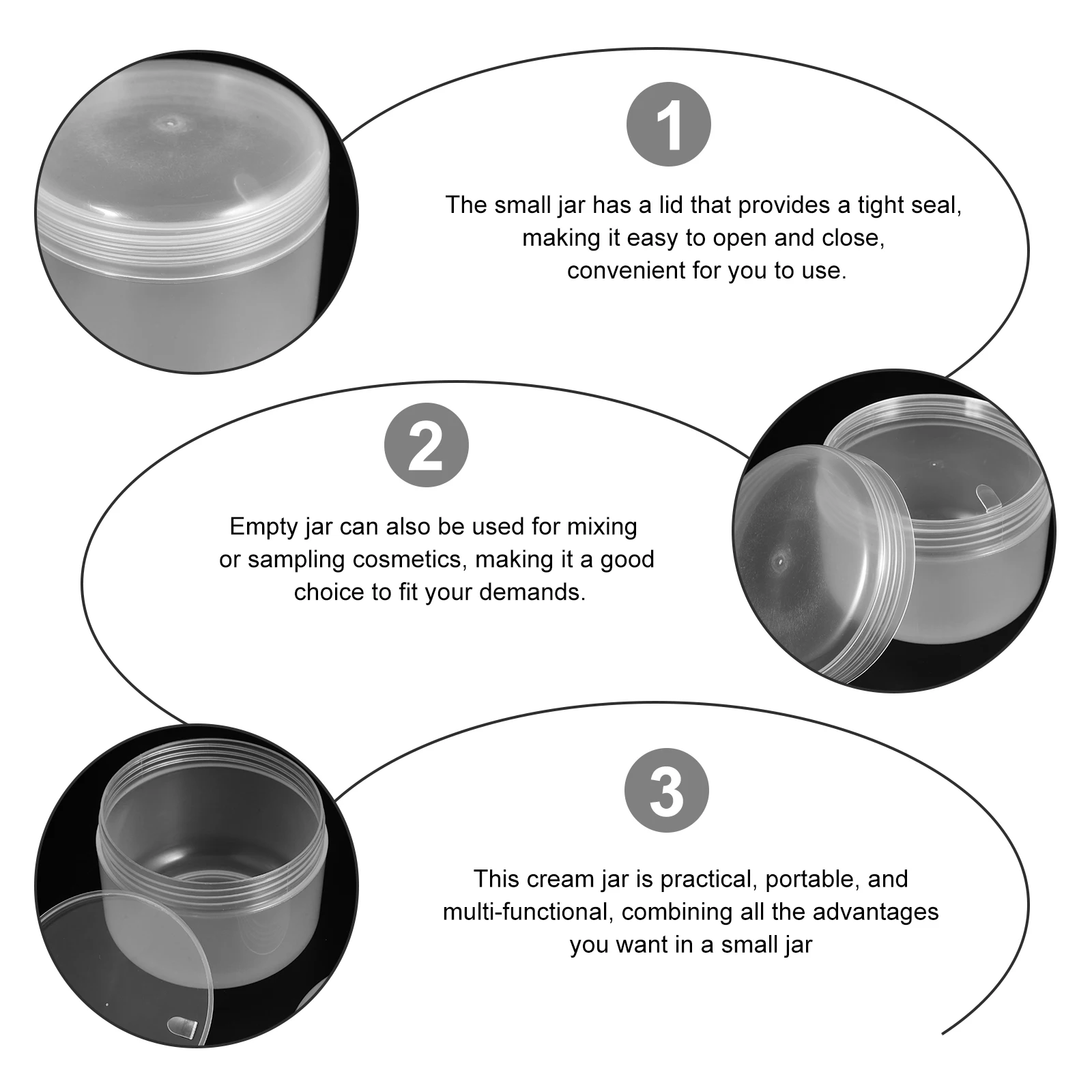 

4pcs Empty Cream Jars Lotion Containers Sample Jars With Lids Travel Containers Small Jar 200G For Cream Powder Jewelry