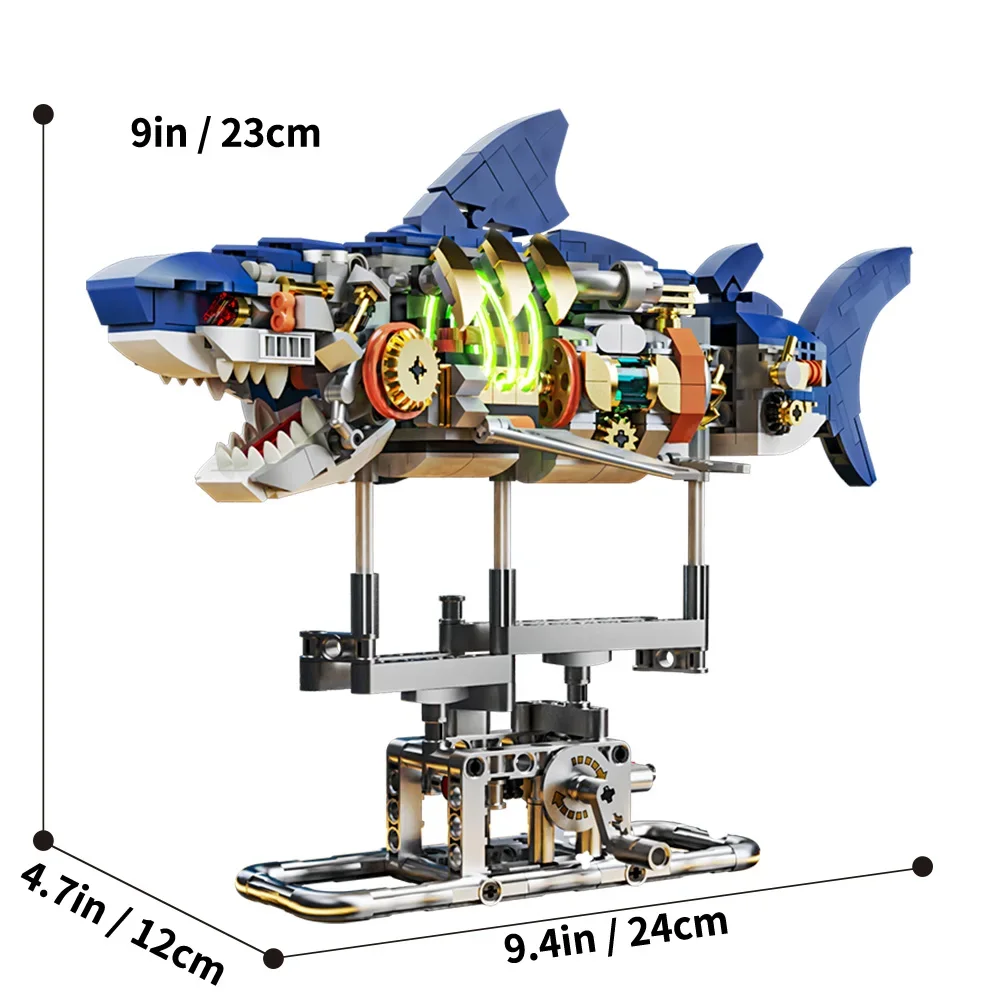 Shark Animal Building Block Set, Sea Creatures Marine Animal Building Blocks，STEM Toys Compatible with Legos for Boys Age 8-12