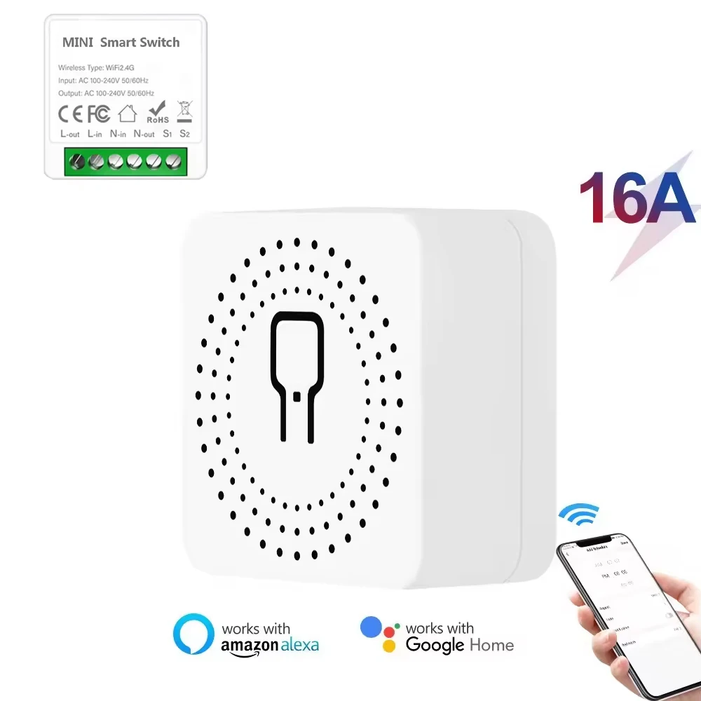 

16A Tuya WiFi Smart Controller with Energy Power Monitor 2-Way Circuit Control Timer Work with Alexa Google Home for DIY Home