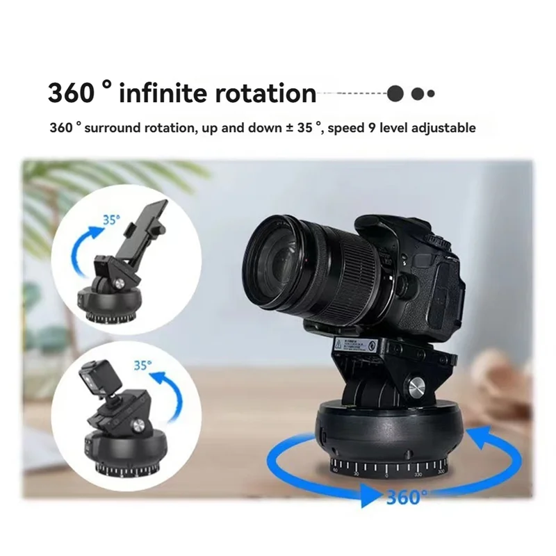 AA60-YT-1200 Auto Motorized Rotating Panoramic Remote Control Pan Tilt Video Tripod Stabilizer For Smartphone Cameras