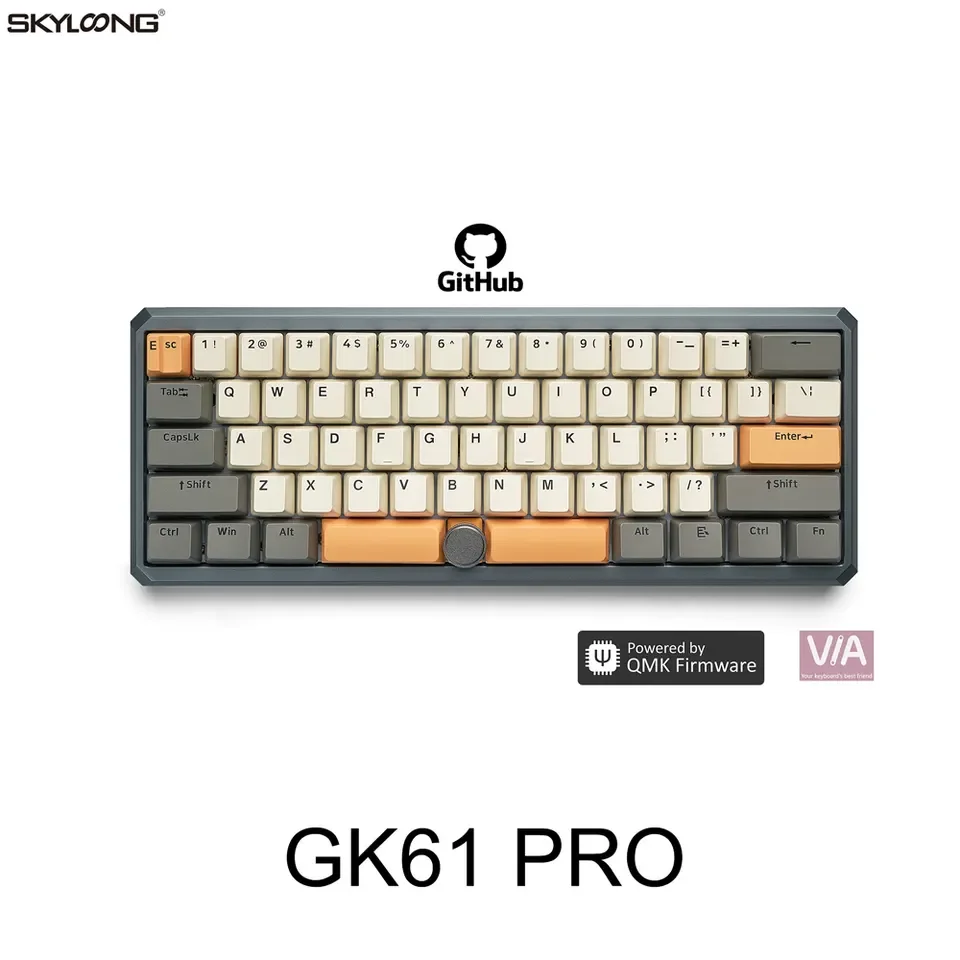 Skyloong 60% QMK Keyboard  GK61 Pro Hot Swappable 60 Percent Mechanical Keyboard Wired Gaming 60% Mechanical Keyboard