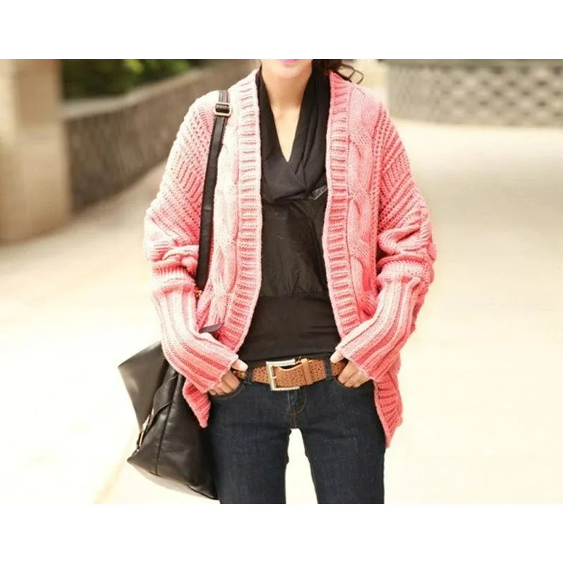2025 Autumn and Winter New Knitted Sweater Casual Loose Bat Sleeve Shawl Coat Sweater Cardigan 5