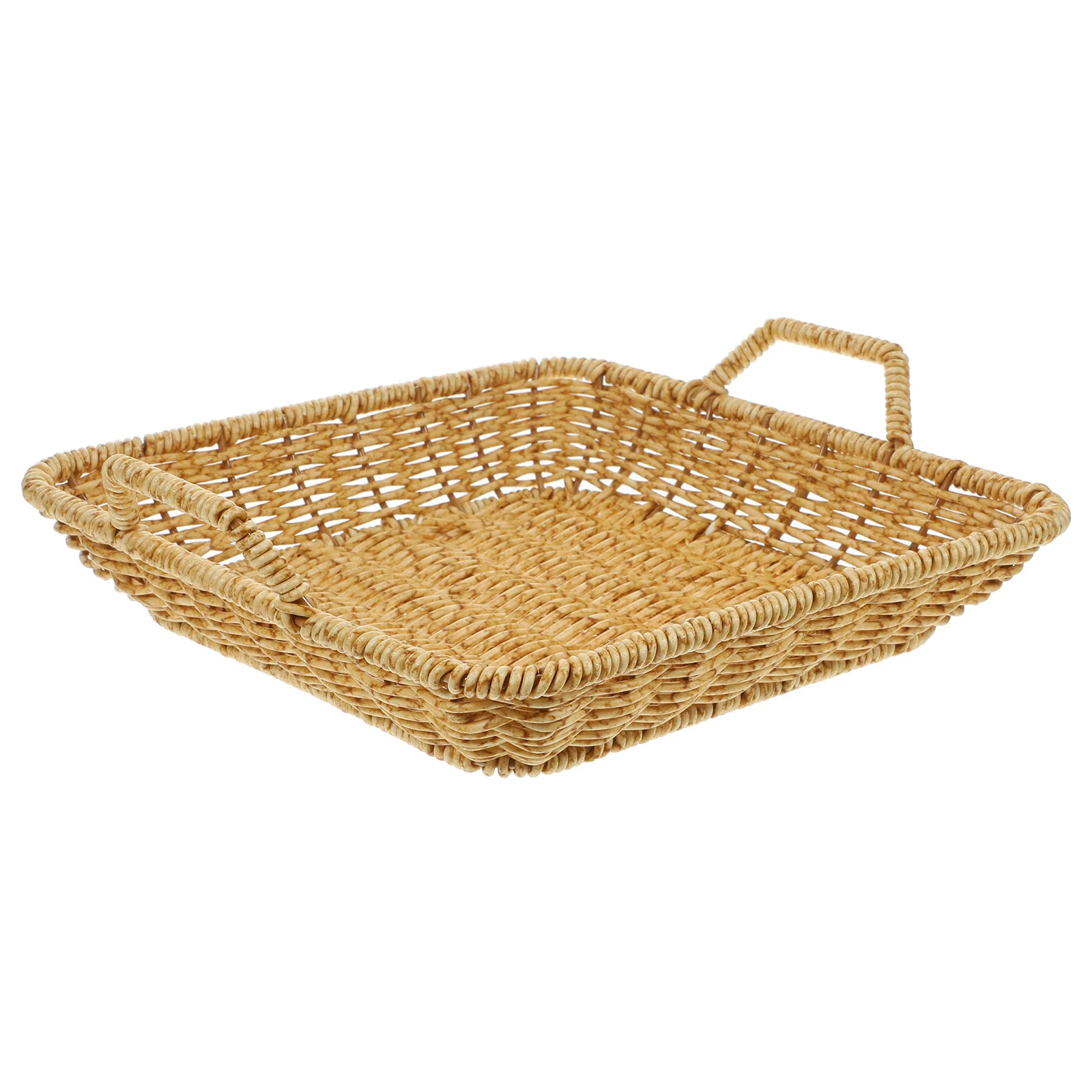 

Plastic Woven Fruit Basket Rustic Bread Storage Basket Kitchen Food Serving Holder Decorative Storage Organizer