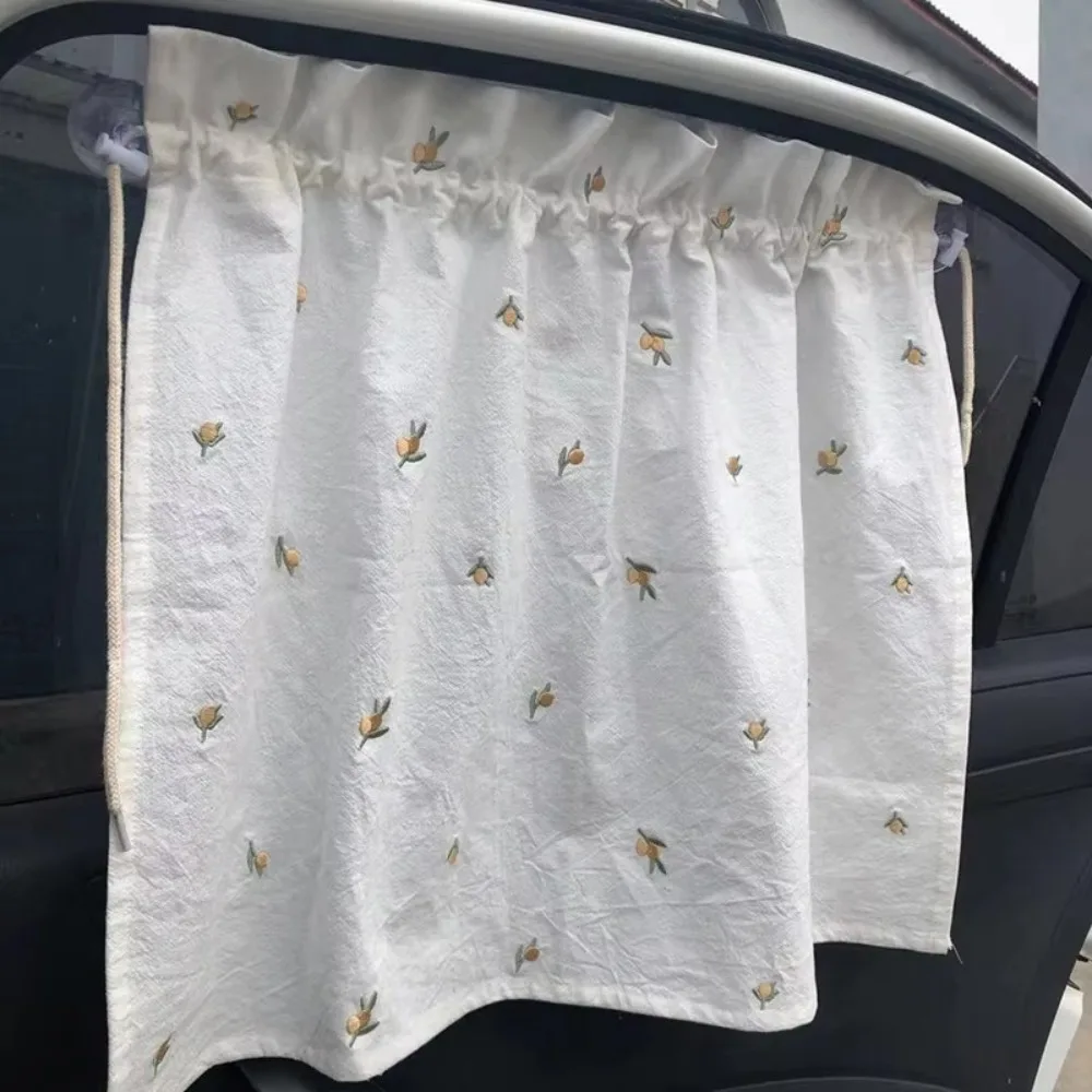 

Sun Protection Sunshade Baby Car Curtain Cart Accessories for Children UV Protect Window Curtain Kawaii Embroidered Bear