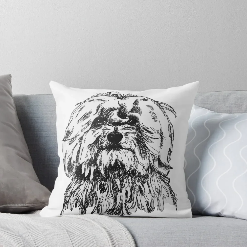 

Maltese dog hand drawn Throw Pillow christmas cushions covers Decorative Cushions For Living Room Plaid Sofa pillow